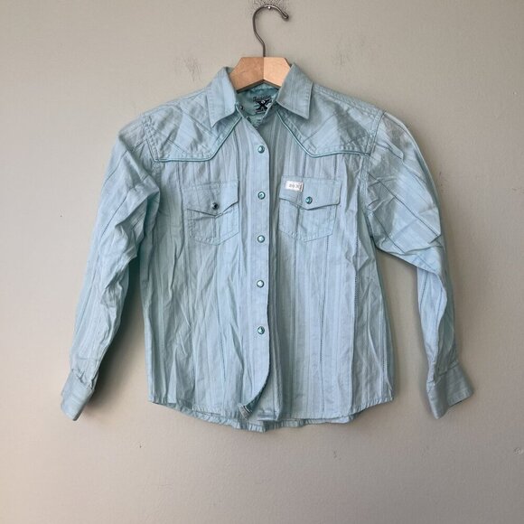 Twenty X Light Blue Western Shirt Size‎ L 100% Cotton - Picture 1 of 6